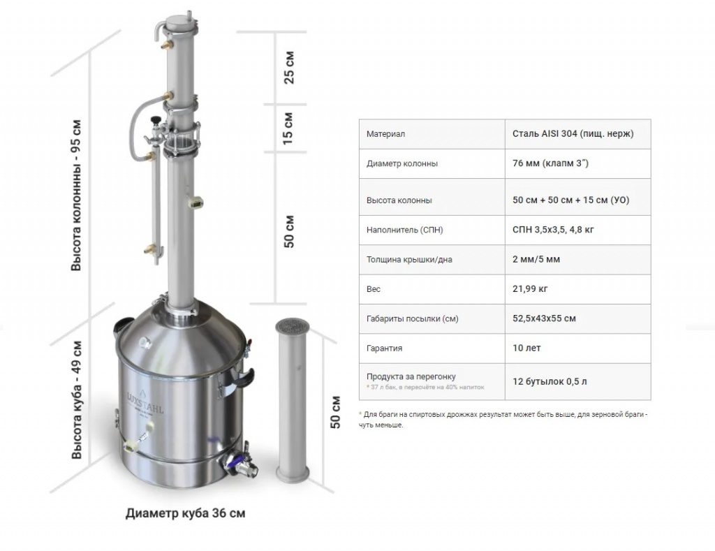 Distilator Luxstal 8m 37l
